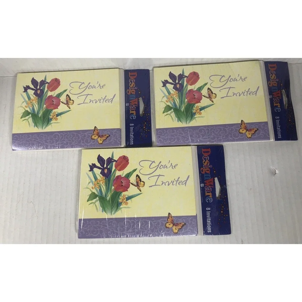 You’re invited ￼Party Invitations Fill-In Set of 24 & Envelopes butterflies